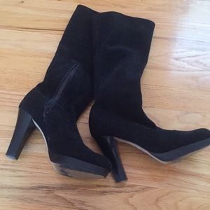 Black suede boots